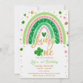 Lucky One 1st Birthday Invitation Einladung (Vorderseite)