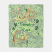 Lucky One 1st. Birthday Party Gift Fleecedecke (Vorderseite)
