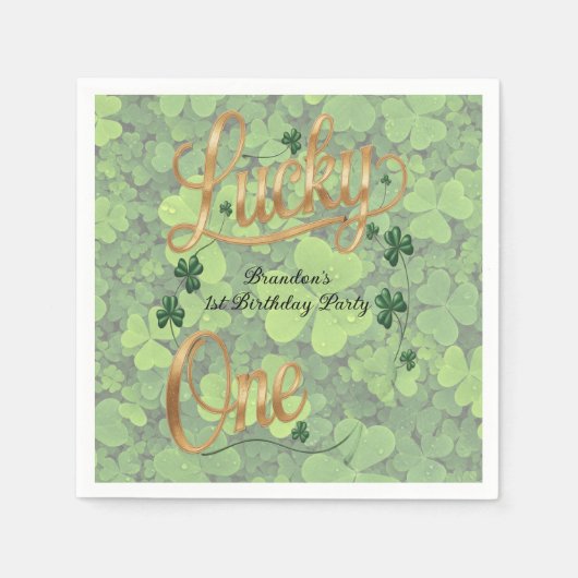 Lucky One 1st. Birthday Party Serviette (Vorderseite)