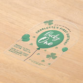 Lucky One 1st Birthday St Patricks Day Balloon Acryleinladungen (Ablage )