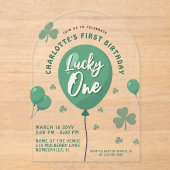 Lucky One 1st Birthday St Patricks Day Balloon Acryleinladungen (Vorderseite)