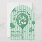 Lucky One 1st Birthday St Patricks Day Balloon Einladung (Vorderseite)