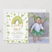 Lucky One 1st Birthday St Patrick's Day Invitation Einladung (Vorderseite)