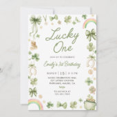Lucky One 1st Birthday St Patrick's Day Invitation Einladung (Vorderseite)