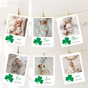 Lucky One Baby Meilenstein Foto Karten Shamrock