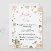 Lucky One Baby Shower Invitation Shamrock Theme Einladung (Vorderseite)