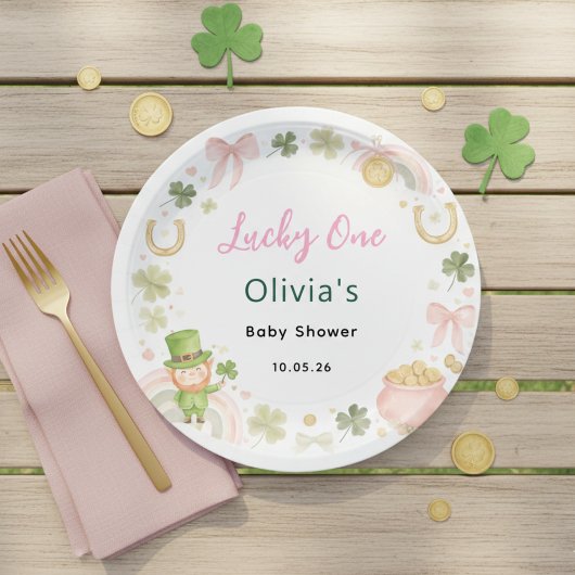 Lucky One Baby Shower Paper Plates – St Patricks  Pappteller