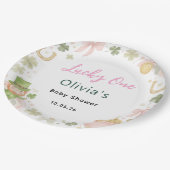 Lucky One Baby Shower Paper Plates – St Patricks  Pappteller (Schrägansicht)