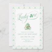 Lucky One Cupcake Erster Geburtstag Einladung (Vorderseite)