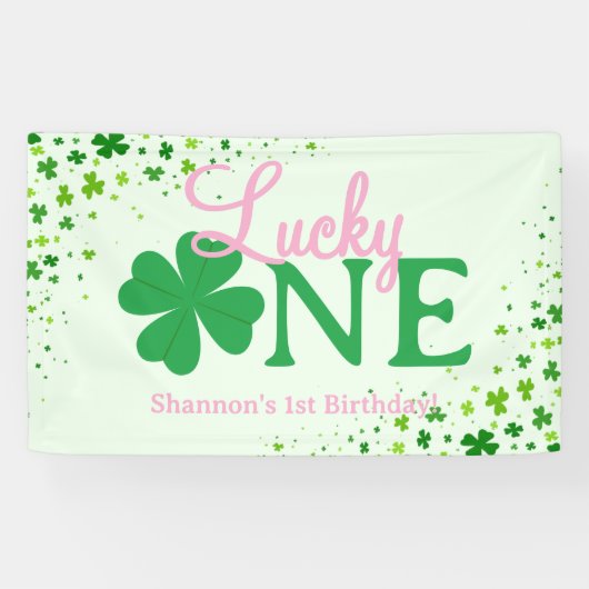 Lucky One First 1st Birthday Party Banner (Horizontal)