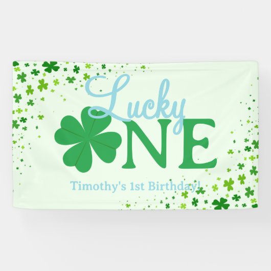 Lucky One First 1st Birthday Party Banner (Horizontal)