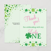 Lucky One First 1st Birthday Party Dankeskarte (Vorne/Hinten)