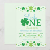 Lucky One First 1st Birthday Party Einladung (Vorne/Hinten)