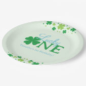 Lucky One First 1st Birthday Party Pappteller (Schrägansicht)