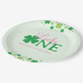 Lucky One First 1st Birthday Party Pappteller (Schrägansicht)