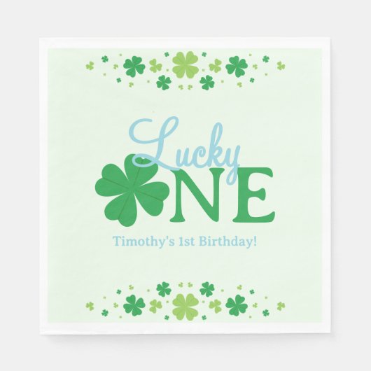 Lucky One First 1st Birthday Party Serviette (Vorderseite)
