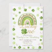 Lucky One First Birthday Invitation Einladung (Vorderseite)