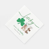 Lucky One First Birthday Personalized Shamrock Par Serviette (Ecke)