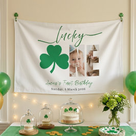 Lucky One First Birthday Personalized Shamrock Pho Banner