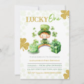 Lucky One First Birthday St Patricks Einladung (Vorderseite)