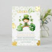 Lucky One First Birthday St Patricks Folieneinladung (Stehend vorne)