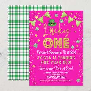 Lucky One Girl Erster Geburtstag St Patrick's Day Einladung
