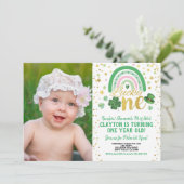 Lucky One Girl First Birthday St Patrick's Foto Einladung (Stehend Vorderseite)