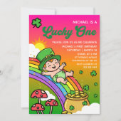 Lucky One Gradient St.Patrick's Day 1st Birthday Einladung (Vorderseite)