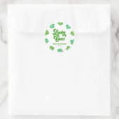 Lucky One Green Shamrock Clover 1st Birthday Party Runder Aufkleber (Tasche)