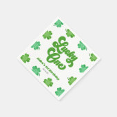 Lucky One Green Shamrock Clover 1st Birthday Party Serviette (Ecke)