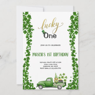 LUCKY ONE GRÜNE GEBURTSTAGSFEIER Einladung