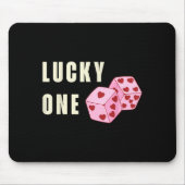 Lucky One Heart Dice Couples Matching Valentines D Mousepad (Vorne)