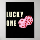 Lucky One Heart Dice Couples Matching Valentines D Poster (Vorne)