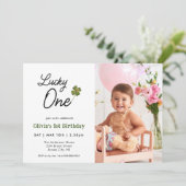 Lucky One Kids 1. Geburtstag Einladung (Stehend Vorderseite)