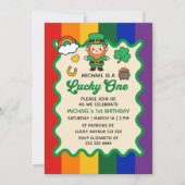 Lucky One Leprechaun St. Patrick's 1st Birthday Einladung (Vorderseite)
