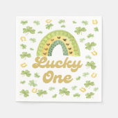 Lucky One Rainbow Birthday Shamrock Napkins Serviette (Vorderseite)