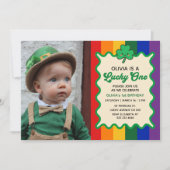 Lucky One Rainbow St. Patrick's 1st Birthday Photo Einladung (Vorderseite)
