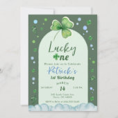 Lucky One St Patrick Boy Birthday Einladung (Vorderseite)