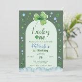 Lucky One St Patrick Boy Birthday Einladung (Stehend Vorderseite)