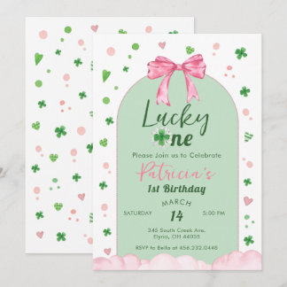 Lucky One St Patrick Girl Birthday Einladung