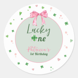 Lucky One St Patrick Girl Birthday Runder Aufkleber