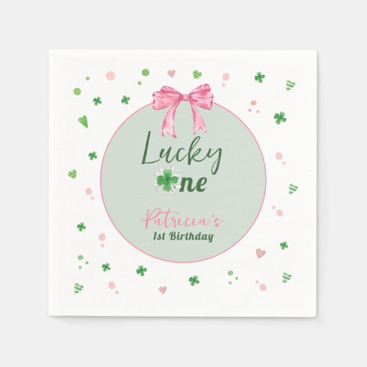 Lucky One St Patrick Girl Birthday Serviette (Vorderseite)