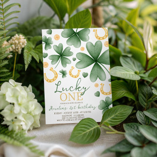 Lucky One St. Patrick's 1st Birthday Invite Einladung