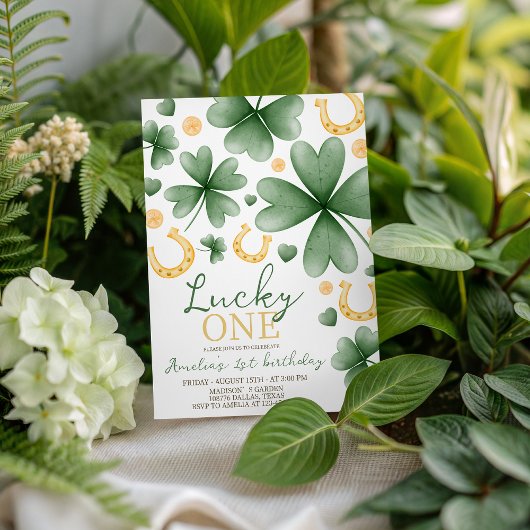 Lucky One St. Patrick's 1st Birthday Invite Einladung