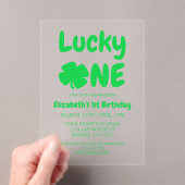 Lucky One St Patrick's Day 1st Birthday Acryleinladungen (Insitu (Handheld))