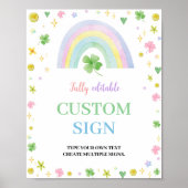 Lucky One St Patrick's Day Birthday Custom Sign Poster (Vorne)