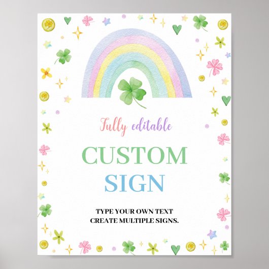 Lucky One St Patrick's Day Birthday Custom Sign Poster (Vorne)