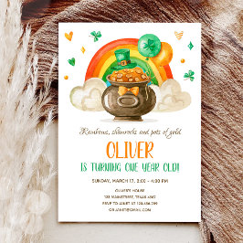 Lucky One St. Patrick's Day Boy First Birthday Inv Einladung