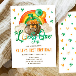 Lucky One St. Patrick's Day Boy First Birthday Inv Einladung
