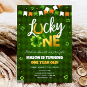 Lucky One St. Patrick's Day Boy First Birthday Inv Einladung